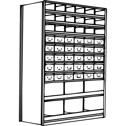 Metalware RK970 Interlok Shelving Unit, Steel, Boltless, 800 lbs. Capacity, 36" W x 76" H x 12" D