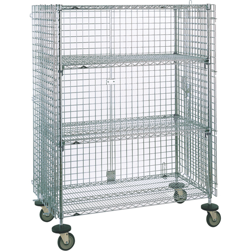 Metropolitan Wire RL409 Security Carts, Chrome Plated, 21-1/2" x 68-1/2 x 50-1/2", 500 lbs. Capacity