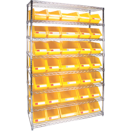 KLETON RL828 &eacute;tag&egrave;re robuste en treillis m&eacute;tallique avec bacs de rangement, Tiers 8, 48" la x 74" h x 18" p