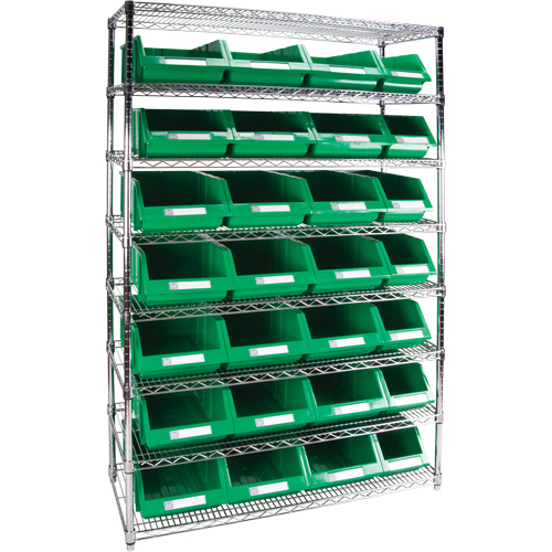 KLETON RL833 &eacute;tag&egrave;re robuste en treillis m&eacute;tallique avec bacs de rangement, Tiers 8, 48" la x 74" h x 18" p