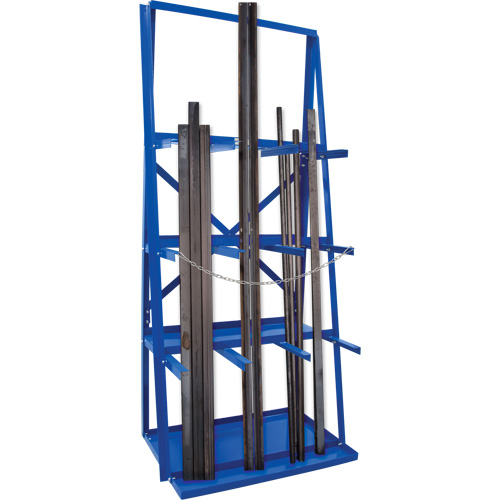 KLETON RL922 R&acirc;telier de rangement pour barre, Vertical, 3 Niveaux, 36" la x 24" p x 84" h, 3000 lb Cap.
