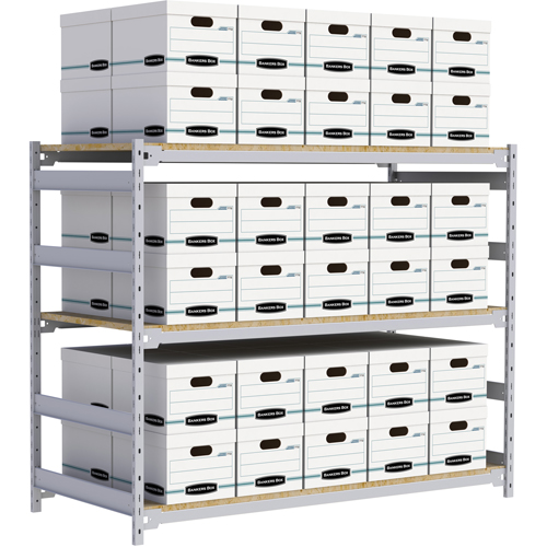 Metalware RN007 &eacute;tag&egrave;re-classeur de grande largeur, Acier, 3 Tablettes, 72" la x 32" p x 60" h