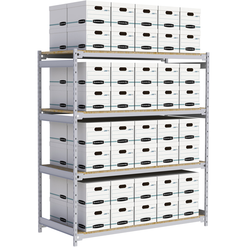 Metalware RN009 Wide Span Record Storage Shelving, Steel, 4 Shelves, 72" W x 32" D x 84" H