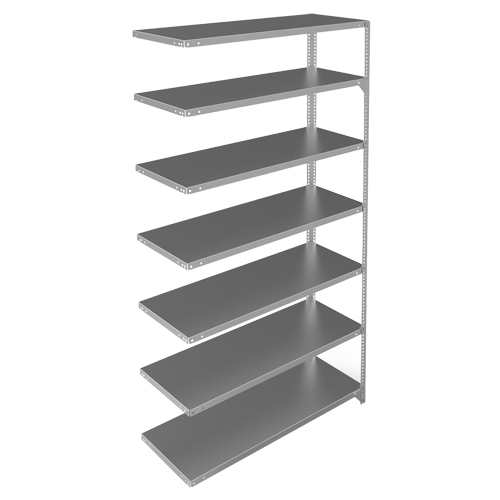 Metalware RN238 Shelving Unit, Galvanized Steel, Slotted Angle, Add-On, 48" W x 84" H x 18" D