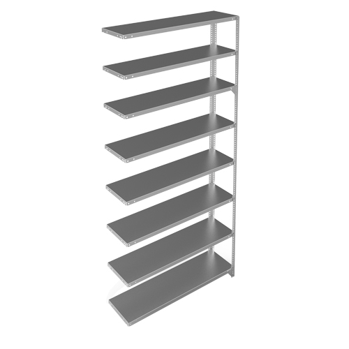 Metalware RN244 &eacute;l&eacute;ment de rayonnage, Acier galvanis&eacute;, Montant &agrave; fente, Capacit&eacute; 300 lb, 48" la x 96" h x 12" p