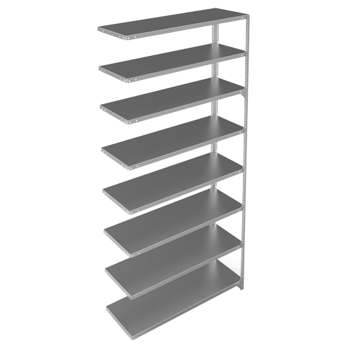 Metalware RN245 Shelving Unit, Galvanized Steel, Slotted Angle, 300 lbs. Capacity, 48" W x 96" H x 15" D