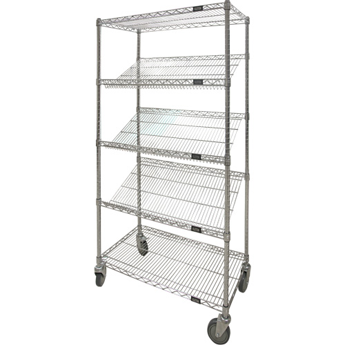 KLETON RN596 Chariot &agrave; tablettes inclin&eacute;es, Tiers 5, 18" la x 69" h x 48" p
