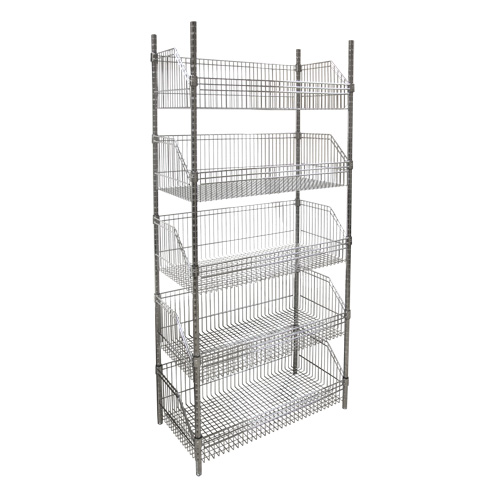 KLETON RN609 Wire Basket Shelving Unit, 5 Tiers, 36" W x 74" H x 18" D
