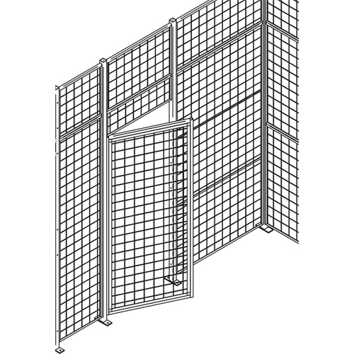 KLETON RN630 Wire Mesh Partition Swing Door with Wicket, 4' W x 7' H