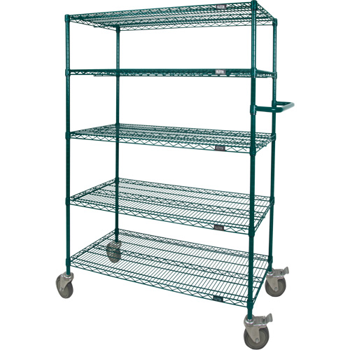 KLETON RN800 Wire Shelf Push Cart, Epoxy Finish, 60" x 69" x 24", 600 lbs. Capacity