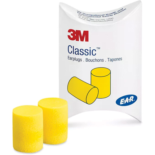 3M 310-1001 E-A-R Classic Earplugs, Pair - Pillow Pack
