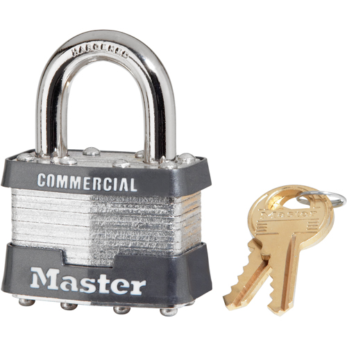 Master Lock 3 Commercial Padlocks, Keyed Different, Laminated Steel, 1-9/16" Width
