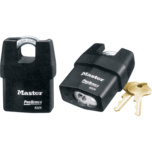 Master Lock 6325 Shrouded Padlock, Keyed Different, Laminated Steel, 2-3/8" Width
