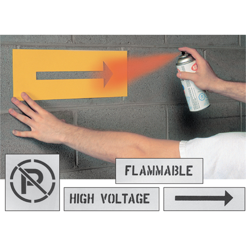 C.H. Hanson 12421 Safety Sign Stencils, English, 3"