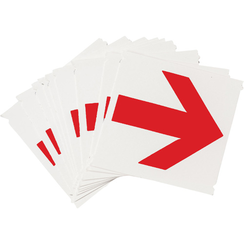 Brady 5160P-ARO Quick-Align&reg; Individual Gothic Number and Letter Labels, Arrow Symbol, 4" H, Red