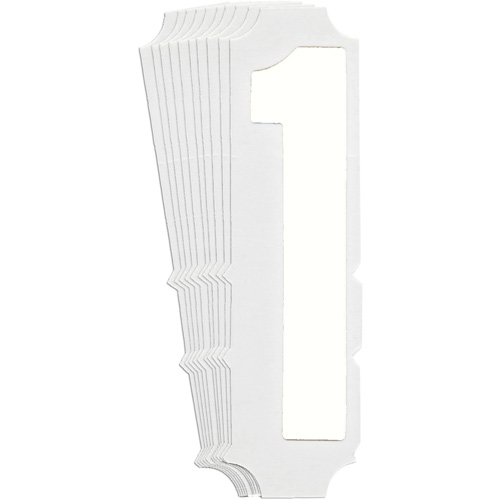 Brady 5170P-1 &eacute;tiquettes de lettres et chiffres gothiques individuels Quick-Align, 1, 4" h, Blanc