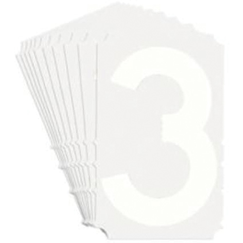 Brady 5170P-3 Quick-Align&reg; Individual Gothic Number and Letter Labels, 3, 4" H, White