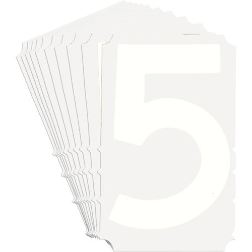 Brady 5170P-5 Quick-Align&reg; Individual Gothic Number and Letter Labels, 5, 4" H, White