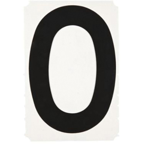 Brady 5180P-0 Quick-Align&reg; Individual Gothic Number and Letter Labels, 0, 6" H, Black