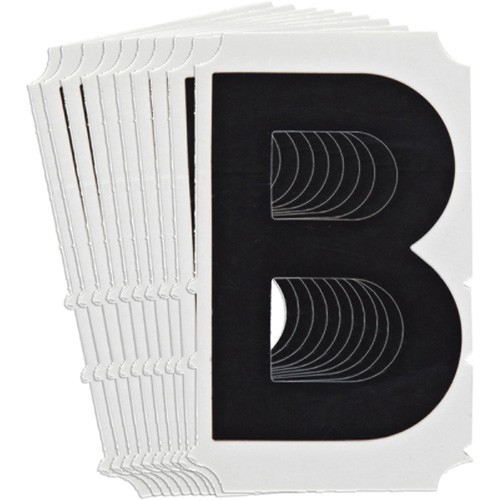 Brady 5180P-B Quick-Align&reg; Individual Gothic Number and Letter Labels, B, 6" H, Black