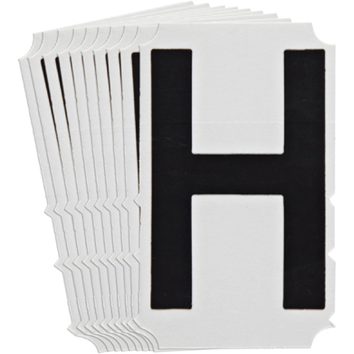 Brady 5180P-H Quick-Align&reg;Individual Gothic Number and Letter Labels, H, 6" H, Black