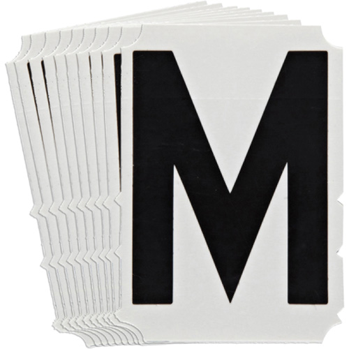 Brady 5180P-M Quick-Align&reg; Individual Gothic Number & Letter Labels, M, 6" H, Black