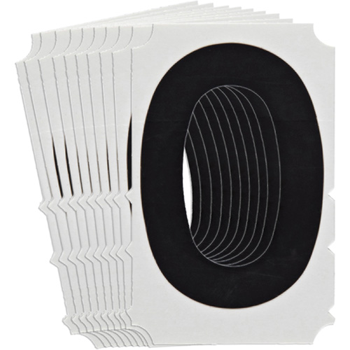 Brady 5180P-O Quick-Align&reg; Individual Gothic Number & Letter Labels, O, 6" H, Black