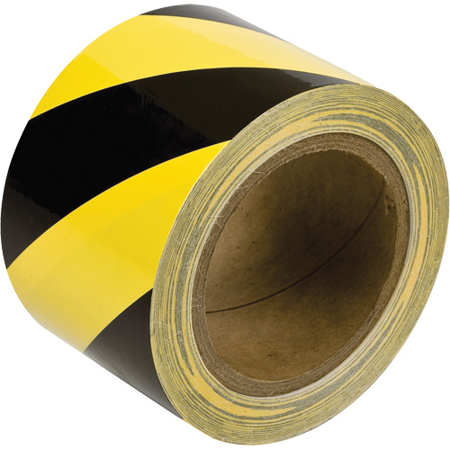 Brady 58257 Marking Tape, 3" x 60', Vinyl, Black and Yellow