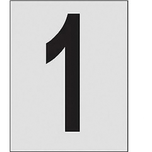 Brady 5900-1 &eacute;tiquettes de lettres et chiffres r&eacute;fl&eacute;chissants individuels, 1, 1" h, Noir sur argent