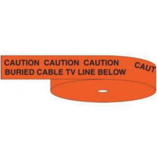 Brady 63009 Ruban d'avertissement de danger souterrain Buried Cable TV Line Below Identoline, 6" la x 1000' lo, Noir/orange