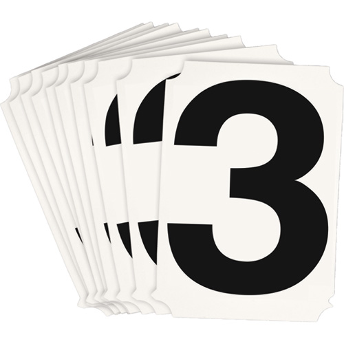 Brady 8215P-3 &eacute;tiquettes de lettres et chiffres individuels Quick-Align, 3, 3" h, Noir