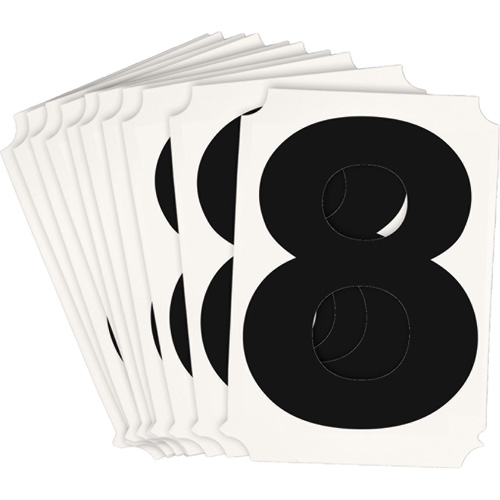 Brady 8215P-8 &eacute;tiquettes de lettres et chiffres individuels Quick-Align, 8, 3" h, Noir