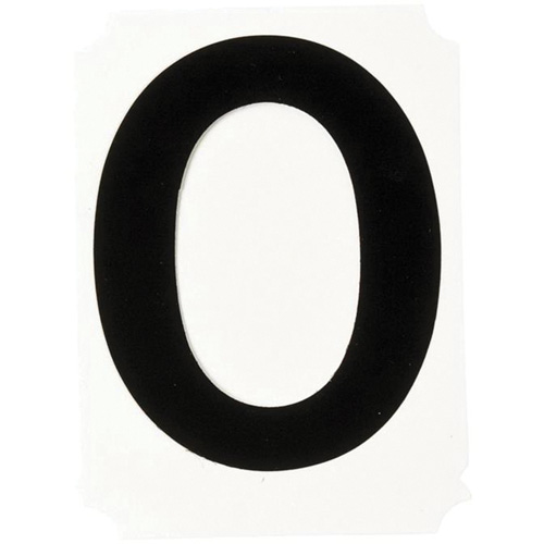 Brady 8220P-0 Quick-Align&reg; Individual Number and Letter Labels, 1, 4" H, Black