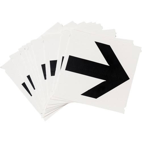 Brady 5100P-ARO Quick-Align&reg; Individual Gothic Number and Letter Labels, Arrow Symbol, 3" H, Black