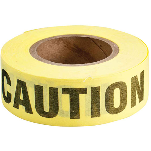 Brady 91082 Re-Pulpable Barricade Tape, English, 2" W x 135' L, 3 mils, Black on Yellow
