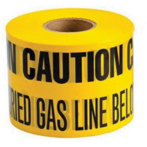 Brady 91294 Ruban d'avertissement de danger souterrain Burried Gas Line Identoline, 6" la x 1000' lo, Noir sur jaune