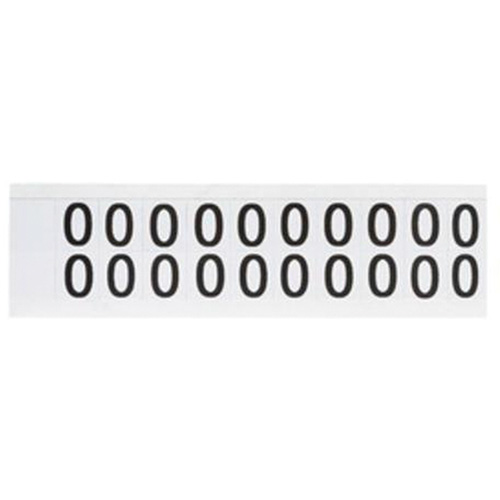 Brady 9712-0 &eacute;tiquettes de lettres et chiffres individuels, 0, 5/8" h, Noir sur blanc