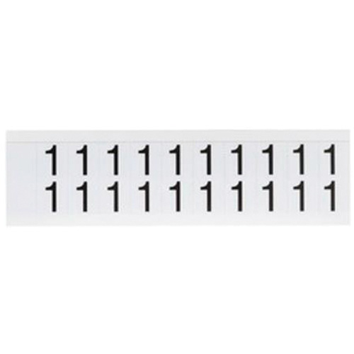 Brady 9712-1 &eacute;tiquettes de lettres et chiffres individuels, 1, 5/8" h, Noir sur blanc