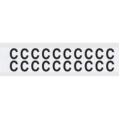 Brady 9712-C &eacute;tiquettes de lettres et chiffres individuels, C, 5/8" h, Noir sur blanc