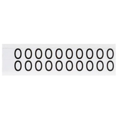 Brady 9712-O &eacute;tiquettes de lettres & chiffres individuels repositionnables, O, 5/8" h, Noir sur blanc