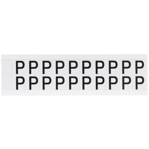 Brady 9712-P &eacute;tiquette de lettres & chiffres individuels, P, 5/8" h, Noir sur blanc