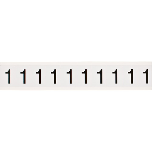 Brady 9713-1 Individual Number and Letter Labels, 1, 1" H, Black on White