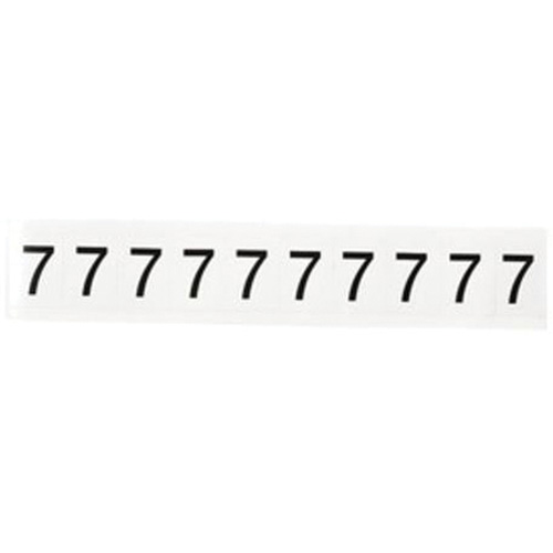 Brady 9713-7 Individual Number and Letter Label, 7, 1" H, Black on White