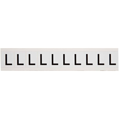 Brady 9713-L &eacute;tiquettes de lettres et chiffres individuels, L, 1" h, Noir sur blanc