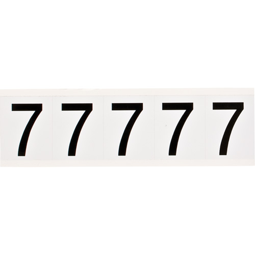 Brady 9714-7 Individual Number and Letter Label, 7, 2" H, Black on White