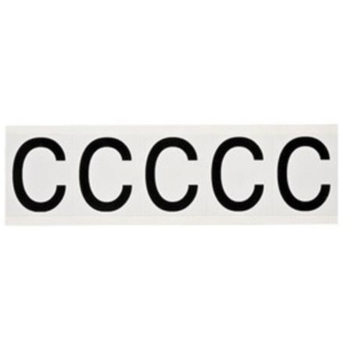 Brady 9714-C Individual Number and Letter Labels, C, 2" H, Black on White