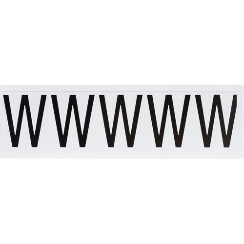 Brady 9714-W Individual Number & Letter Labels, W, 2" H, Black on White