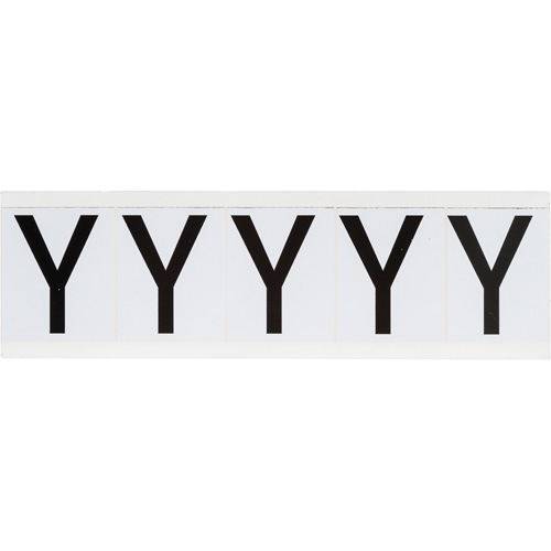 Brady 9714-Y Individual Number & Letter Labels, Y, 2" H, Black on White