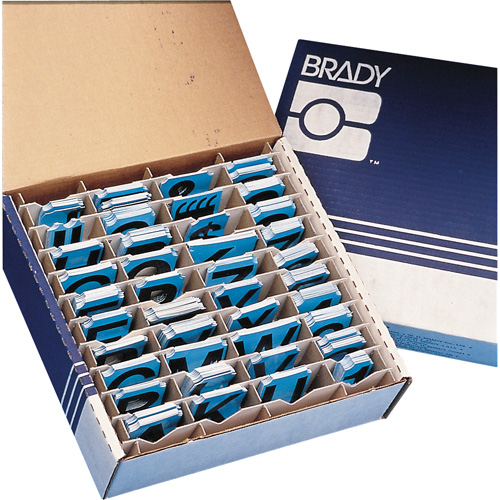Brady 174018 Condensed Quick-Align&reg; Individual Labels Kit, Assorted Numbers/Letters/Punctuation, 2" H, Black