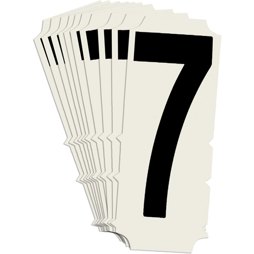 Brady 6450P-7 Condensed Quick-Align&reg; Individual Gothic Number and Letter Labels, 7, 2" H, Black